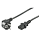 Netzkabel mit gewinkeltem Schukostecker - C13-Kupplung - Schwarz - 3 Meter