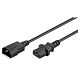 Verlängerungskabel mit Schukostecker und Adapter – C13 auf C14 – Schwarz –3 Meter