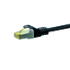 RJ45 Netzwerkkabel S/FTP (PiMF), mit CAT 7 Rohkabel, Schwarz, 0,50m