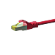 RJ45 Netzwerkkabel S/FTP (PiMF), mit CAT 7 Rohkabel, Rot, 0,50m
