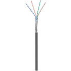 CAT6 Outdoor Netzwerkkabel, SF/UTP, AWG 23/1 (Starrleiter), 100 Meter, Schwarz, CCA