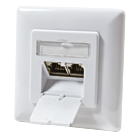 Dose Unterputz Cat. 6/ Class E zweifach, geschirmt, 2 x RJ45 Weiß