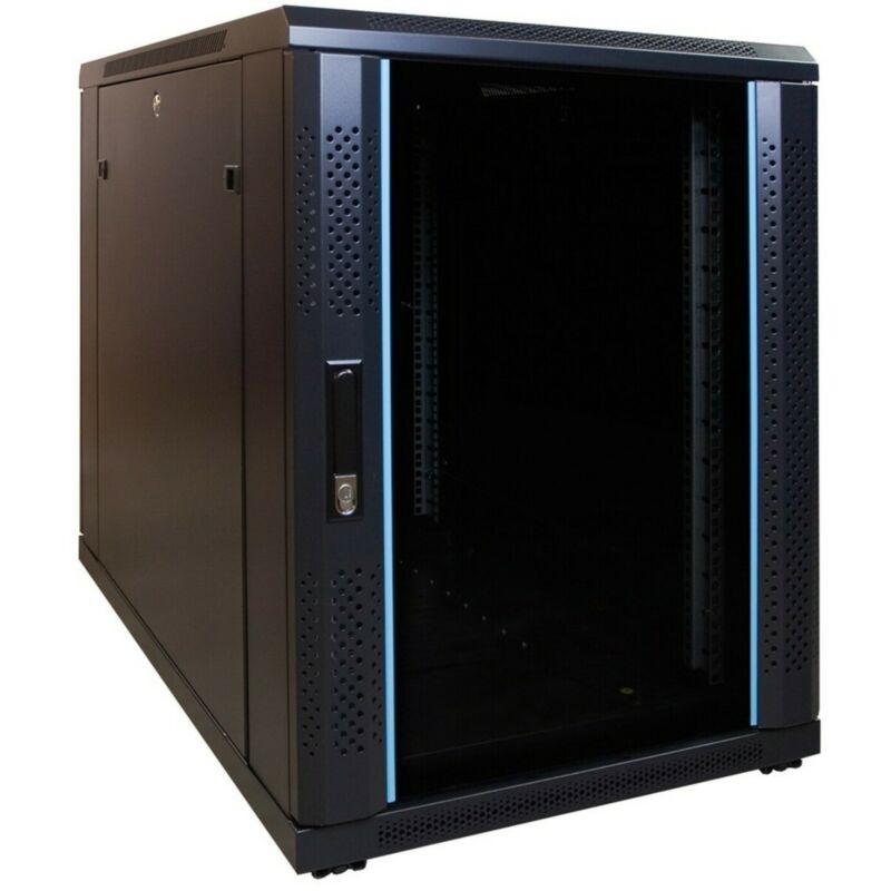 15 HE, kleiner Serverschrank, mit Glastür (BxTxH) 600 x 1000 x 860 mm 