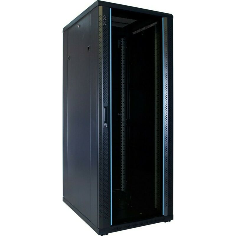 32 HE 19” Serverschrank, mit Glastür (BxTxH) 600 x 800 x 1600mm 