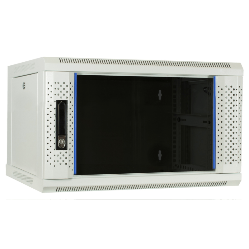 4 HE Serverschrank, Wandgehäuse, mit Glastür, Weiß, (BxTxH) 600 x 450 x 280 mm 