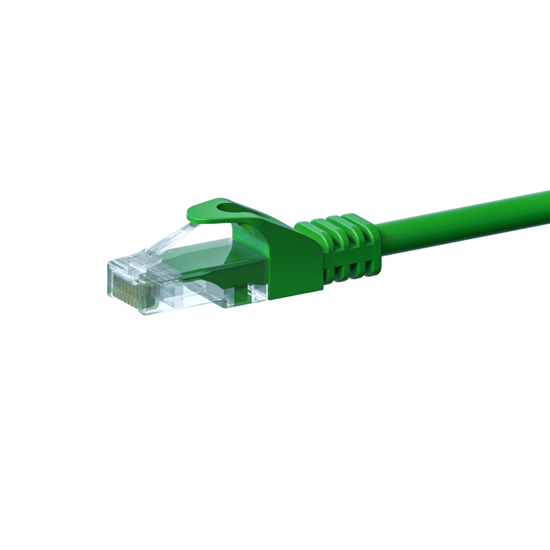 CAT5e Netzwerkkabel, U/UTP, 7,50 meter, Grün, 100% Kupfer