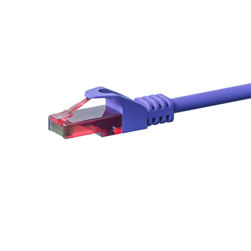 CAT6 Netzwerkkabel, U/UTP, 1 meter, Viollett, 100% Kupfer