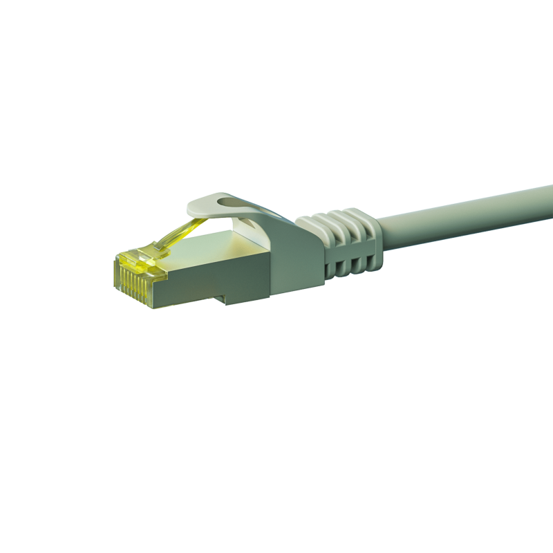RJ45 Netzwerkkabel S/FTP (PiMF), mit CAT 7 Rohkabel, Grau, 1,50m