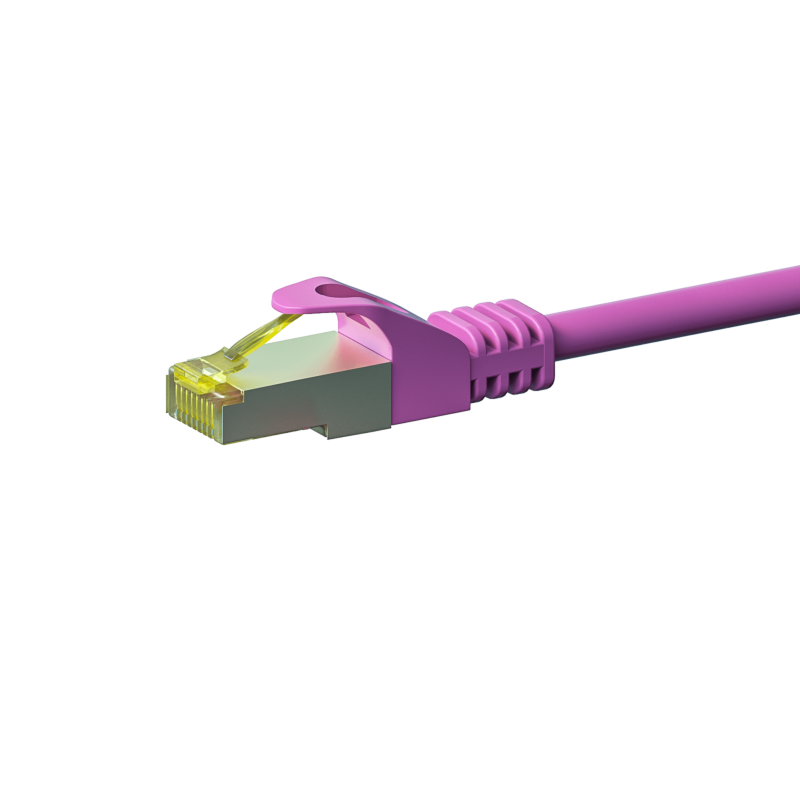 RJ45 Netzwerkkabel S/FTP (PiMF), mit CAT 7 Rohkabel, Rosa, 3m