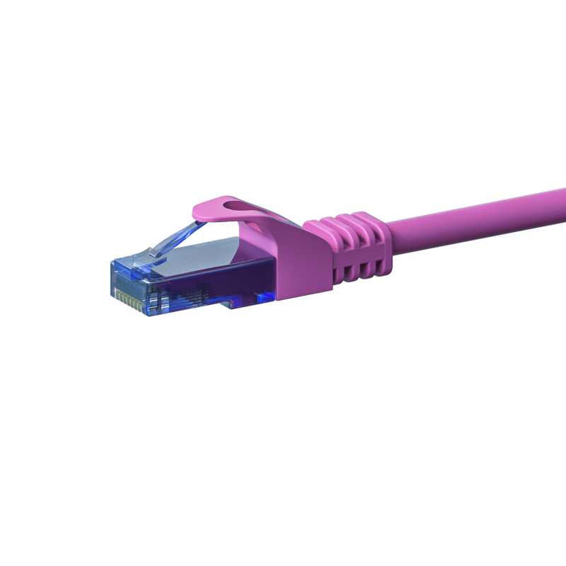 CAT6a Netzwerkkabel 100% Kupfer - U/UTP - 1 Meter - Rosa