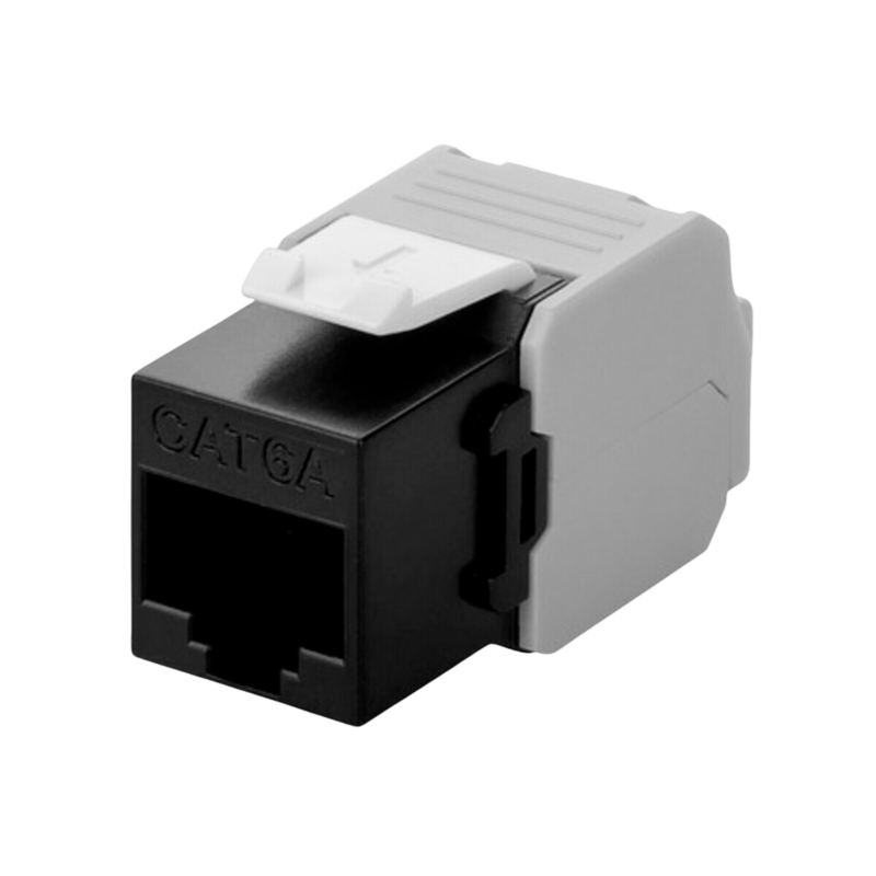 CAT6a UTP Keystone Netzwerkstecker - Toolless- Schwarz