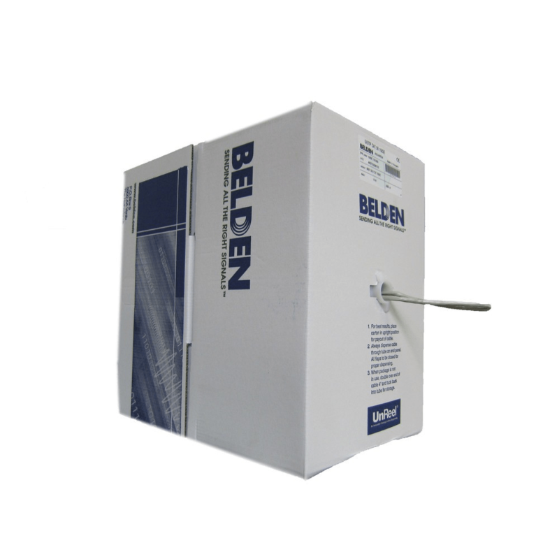 CAT 5e Belden Kabel - 4x2xAWG 24/1 - Starrleiter - 100% Kupfer - U/UTP - 305 Meter - Grau