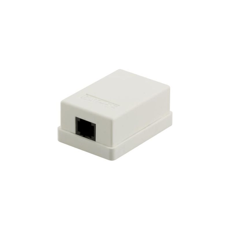 Dose Aufputz Cat. 5/ Class E einfach, ungeschirmt, 1 x RJ45, Elfenbein