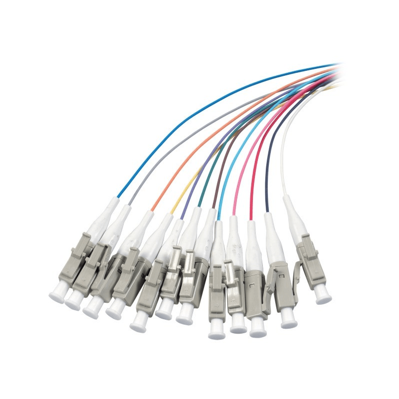OS2 Glasfaser Pigtail farbiges Set LC/PC - 12 Stück