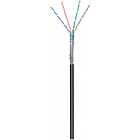 CAT6 Outdoor Netzwerkkabel, SF/UTP, AWG 23/1 (Starrleiter), 100 Meter, Schwarz, CCA