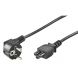 Netzkabel mit Schukostecker – C5-Kupplung – Schwarz – 1,8 Meter