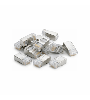 CAT6a Stecker RJ45 geschirmt mit Hilfstück - für flexible Kabel -10 Stück