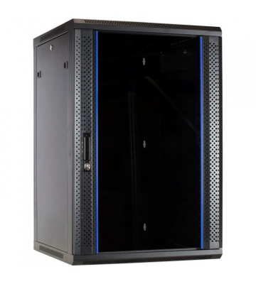 22 HE Serverschrank, Wandgehäuse mit Glastür (BxTxH) 600 x 600 x 1200mm