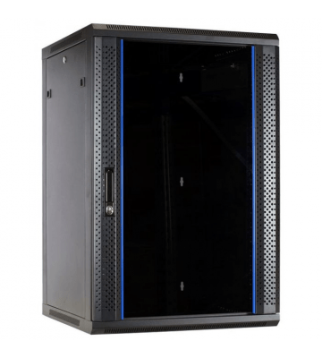 27 HE Serverschrank, Wandgehäuse mit Glastür (BxTxH) 600 x 600 x 1400mm 