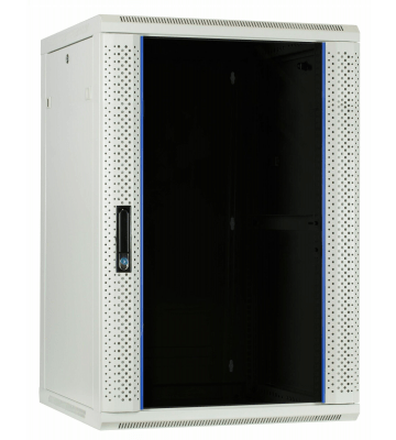 22 HE Serverschrank, Wandgehäuse mit Glastür (BxTxH) 600 x 600 x 1200mm weiß 