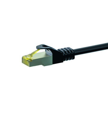 RJ45 Netzwerkkabel S/FTP (PiMF), mit CAT 7 Rohkabel, Schwarz, 2m