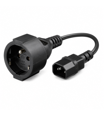 Stromkabel AC-Stecker auf C14 Typ E 0,15 m Adapter – Schutzkontakt