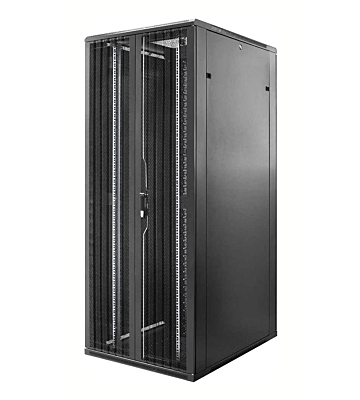 47 HE 19” Serverschrank, mit perforierten Doppelflügeltüren vorne und hinten (BxTxH) 800 x 1200 x 2200mm