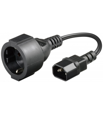 Stromkabel Netz-Adapter AC auf C14 – Schwarz – 0.15 Meter