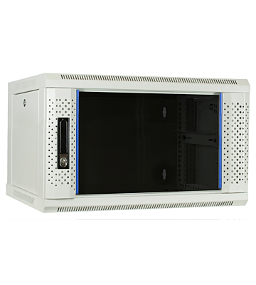 4 HE Serverschrank, Wandgehäuse, mit Glastür, Weiß, (BxTxH) 600 x 450 x 280 mm 