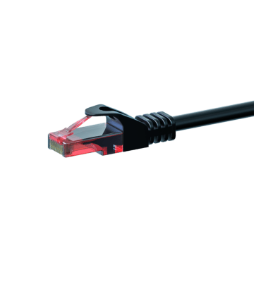 CAT6 Netzwerkkabel, U/UTP, 0,15 Meter, Schwarz, 100% Kupfer