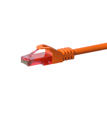 CAT6 Netzwerkkabel, U/UTP, 0,15 Meter, Orange, 100% Kupfer