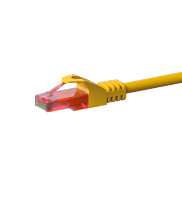 CAT6 Netzwerkkabel, U/UTP, 0,15 Meter, Gelb, 100% Kupfer