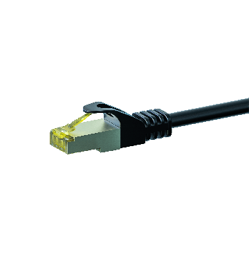 RJ45 Netzwerkkabel S/FTP (PiMF), mit CAT 7 Rohkabel, Schwarz, 1,50m