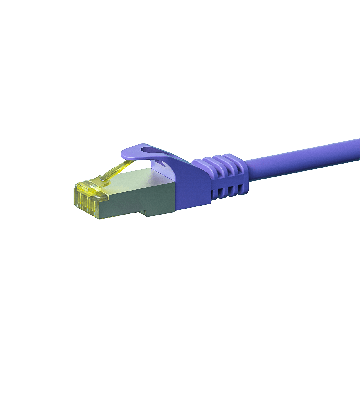 RJ45 Netzwerkkabel S/FTP (PiMF), mit CAT 7 Rohkabel, Violett, 0,25m