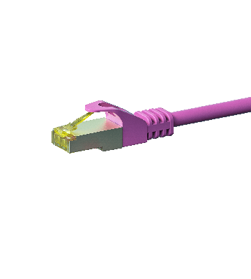 RJ45 Netzwerkkabel S/FTP (PiMF), mit CAT 7 Rohkabel, Rosa, 7,50m