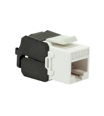 CAT6a UTP Keystone Netzwerkstecker - Toolless - Schwarz-Weiß