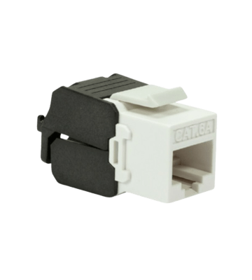 CAT6a UTP Keystone Netzwerkstecker - Toolless - Schwarz-Weiß