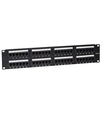 Patchpanel 19" CAT6 UTP - 48 ports