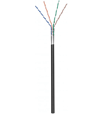 CAT5e Outdoor Netzwerkkabel, F/UTP, AWG 26/1 (Flexibel), 100 Meter, Schwarz, CCA