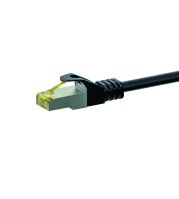 RJ45 Netzwerkkabel S/FTP (PiMF), mit CAT 7 Rohkabel, Schwarz, 0,50m