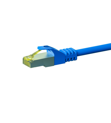 RJ45 Netzwerkkabel S/FTP (PiMF), mit CAT 7 Rohkabel, Blau, 0,50m