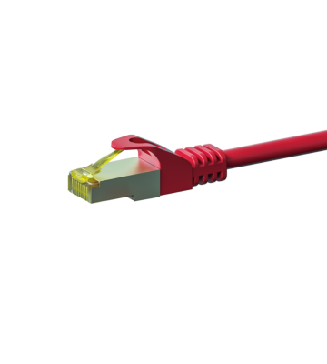 RJ45 Netzwerkkabel S/FTP (PiMF), mit CAT 7 Rohkabel, Rot, 0,50m