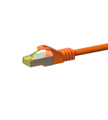 RJ45 Netzwerkkabel S/FTP (PiMF), mit CAT 7 Rohkabel, Orange, 0,50m