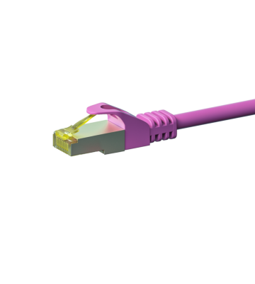 RJ45 Netzwerkkabel S/FTP (PiMF), mit CAT 7 Rohkabel, Rosa, 0,50m