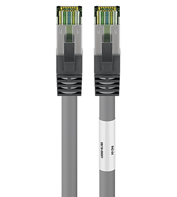 RJ45 Netzwerkkabel S/FTP (PiMF), mit CAT 8 Rohkabel, Grau, 2m
