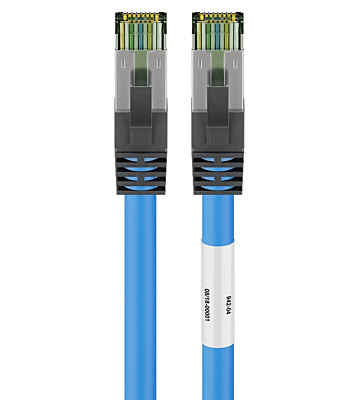 RJ45 Netzwerkkabel S/FTP (PiMF), mit CAT 8 Rohkabel, Blau, 2m