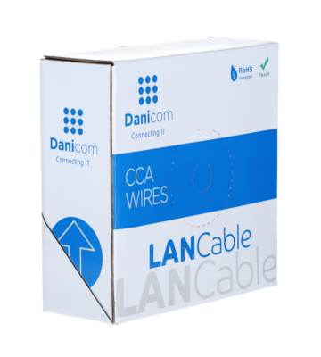 CAT6 Netzwerkkabel, U/UTP, AWG 24/7 (Flexibel), 100 Meter, Grau, CCA