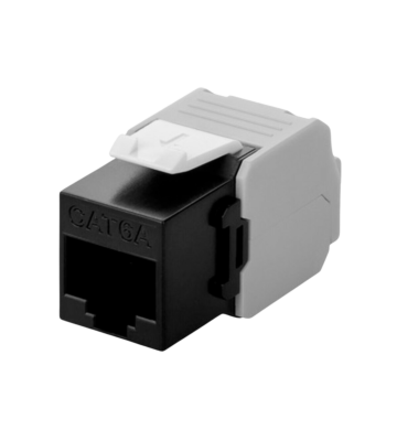 CAT6a UTP Keystone Netzwerkstecker - Toolless- Schwarz