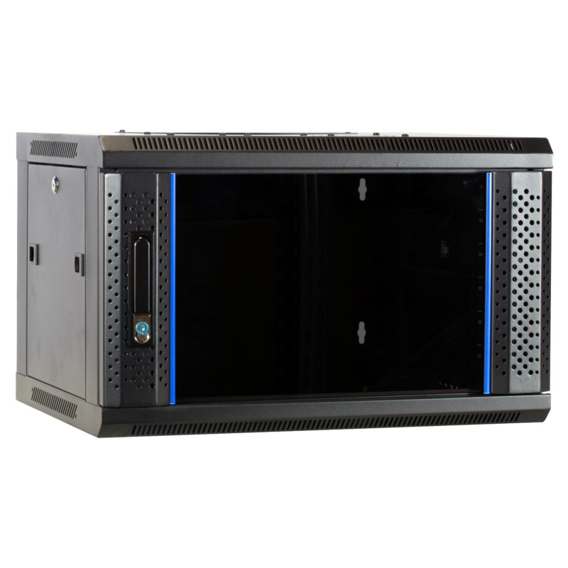 4 HE Serverschrank, Wandgehäuse, mit Glastür, nicht vormontiert (BxTxH) 600 x 450 x 280mm