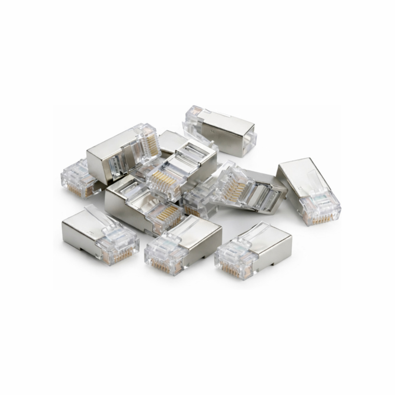 CAT6a Stecker RJ45 geschirmt mit Hilfstück - für flexible Kabel -10 Stück